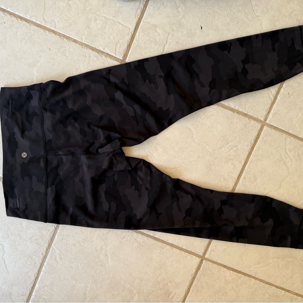 Lululemon Fast And Free Camo Crop Leggings